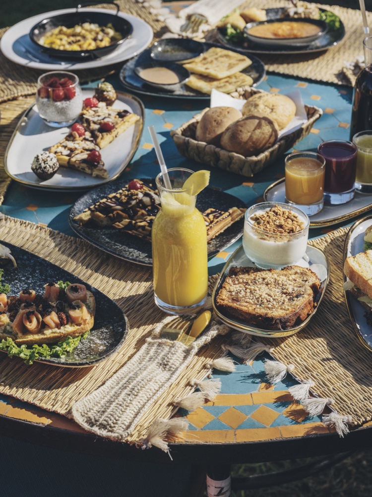 The Amal Targa garden brunch spread